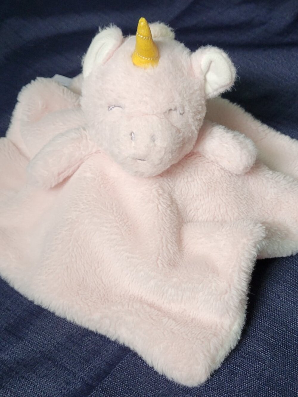 DreamGro Baby Girls Pink Plush Unicorn Security Blanket Lovey with Rattle